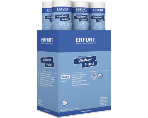 Papier peint intissé Erfurt Vliesfaser Protect Stark, 6 rouleaux, 10,05 mètres par 0,53 mètres, revêtement mural résistant.