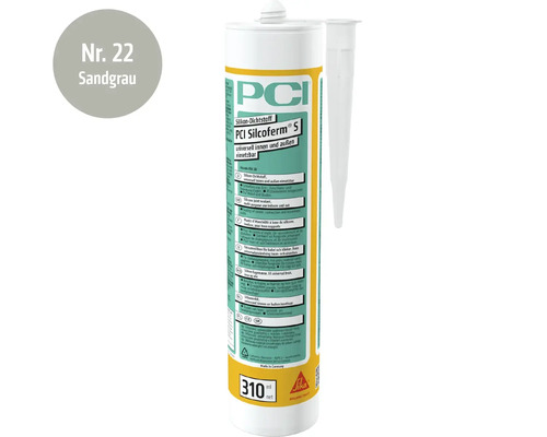 Mastic silicone PCI Silcoferm S couleur gris sable cartouche 310 millilitres pour intérieur et extérieur