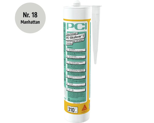 Cartouche de mastic silicone PCI Silcoferm S Manhattan 310 millilitres pour intérieur et extérieur