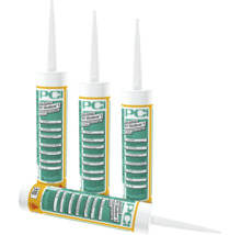 Quatre cartouches de mastic silicone PCI Silcoferm S pour intérieur et extérieur 310 millilitres.