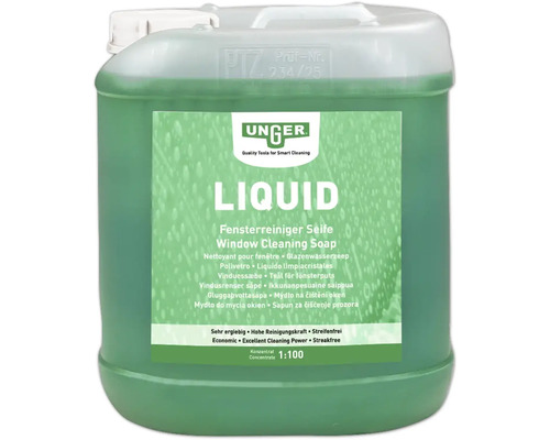 Savon nettoyant pour vitres Unger Liquid concentré 1 pour 100 en bidon pour un nettoyage sans traces.