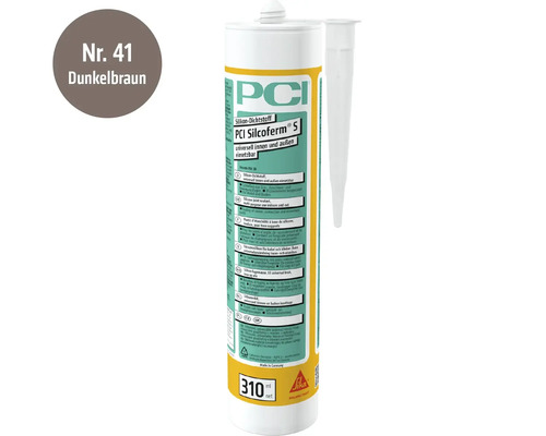 Mastic silicone PCI Silcoferm S brun foncé cartouche 310 millilitres