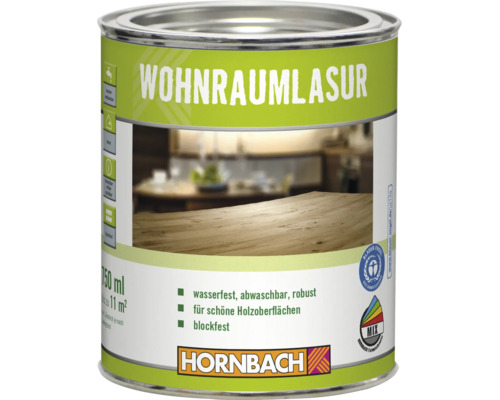 Boîte de lasure pour espaces de vie Hornbach pour surfaces en bois avec label écologique Blauer Engel