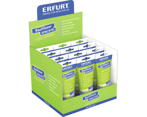 Erfurt Rauhfaser Spachtel Verkaufsdisplay mit mehreren Tuben zur Reparatur von Rauhfasertapeten
