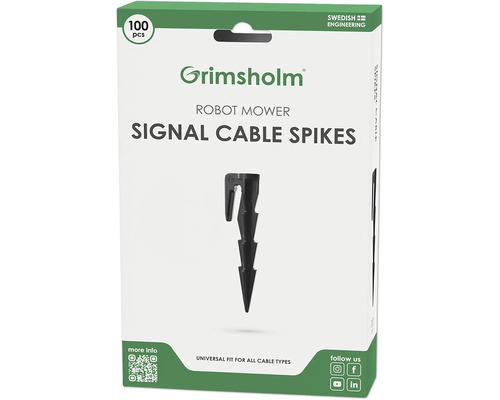 Piquets pour câble périmétrique de tondeuse robot Grimsholm, 100 pièces, piquets en plastique pour fixer le câble de signalisation.