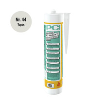 Mastic silicone PCI Silcoferm S couleur Topas, cartouche de 310 millilitres pour intérieur et extérieur avec logo PCI.