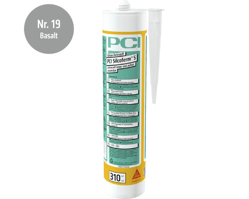 Mastic silicone PCI Silcoferm S Basalt cartouche de 310 millilitres pour intérieur et extérieur