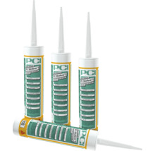 Trois cartouches verticales et une cartouche horizontale de mastic silicone PCI Silcoferm S pour intérieur et extérieur