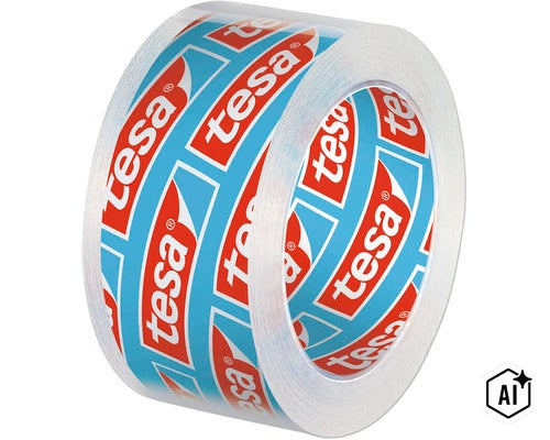 Un rouleau de ruban adhésif double face tesa sur une bobine. (Image AI modified or generated)