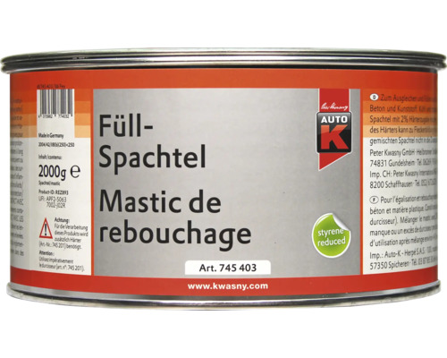Auto K mastic de rebouchage boîte 2000 grammes pour béton et plastique