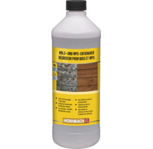 HORNBACH Holz- und WPC-Entgrauer zum Auffrischen von vergrauten Oberflächen im Außenbereich in einer Flasche mit Verschlusskappe.
