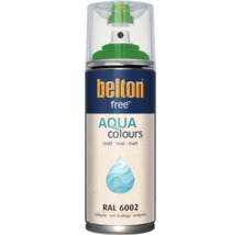 Peinture en aérosol Belton Free Aqua Colours vert feuillage mat RAL 6002