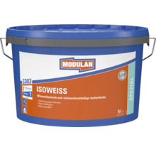 Modulan Isoweiss Isolierfarbe 5 Liter Farbeimer für wasserbasierte Wandfarbe zur Fleckenisolierung im Innenbereich
