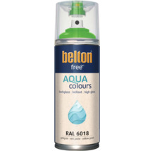 Bombe de peinture Belton Free Aqua Colours jaune vert RAL 6018 effet brillant