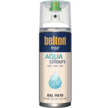 Peinture en aérosol Belton Free Aqua Colours blanc pur mat RAL 9010