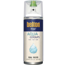 Peinture en aérosol Belton Free Aqua mat en blanc pur RAL 9010
