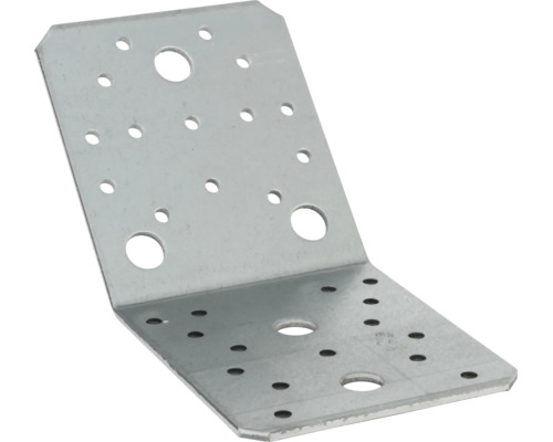 Winkelverbinder aus Metall mit zahlreichen Lochungen zur Holzverbindung
