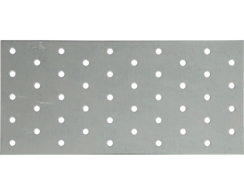 Plaque perforée rectangulaire en métal avec des trous ronds uniformément répartis pour la fixation