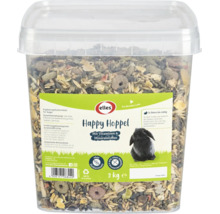Aliment pour rongeurs Elles Happy Hoppel avec vitamines et minéraux, boîte de 3 kilogrammes, aliment complémentaire pour lapins.