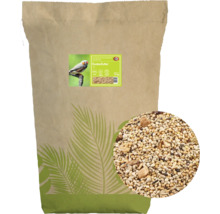 Sac en papier contenant 15 kilogrammes de nourriture pour oiseaux exotiques de la marque elles.