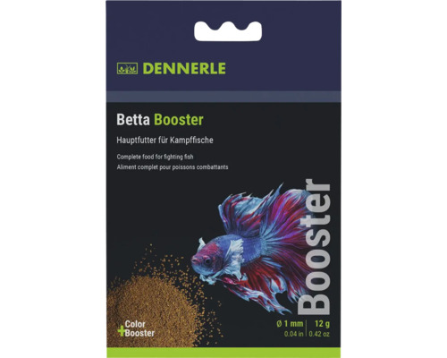 Nourriture complète Dennerle Betta Booster pour poissons combattants sous forme de granulés de 1 millimètre de diamètre et 12 grammes