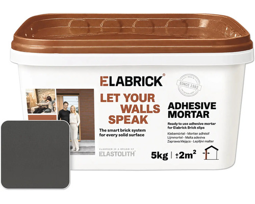 Mortier adhésif Elabrick pour plaquettes de parement en seau de 5 kilogrammes pour 2 mètres carrés