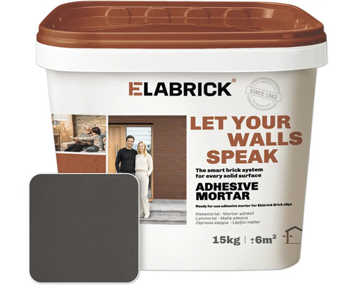 Seau de mortier adhesif Elabrick pour plaquettes de parement 15 kilogrammes