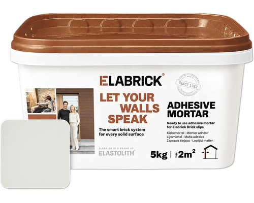 Seau de mortier adhésif Elabrick pour plaquettes de parement cinq kilogrammes