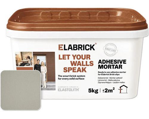 Seau de mortier adhésif Elabrick pour plaquettes de parement 5 kilogrammes