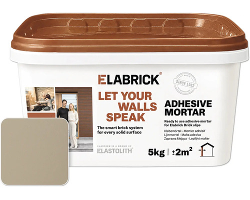 Mortier adhésif Elabrick pour plaquettes de parement 5 kilogrammes en seau pour environ 2 mètres carrés