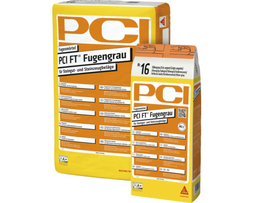 Mortier de jointoiement PCI FT Fugengrau pour carrelages en faïence et grès, sac de 5 kilogrammes.