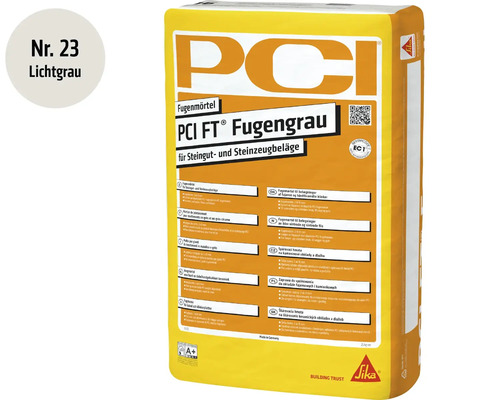 PCI FT Fugengrau Fugenmörtel lichtgrau 25 kg Sack für Steingut und Steinzeugbeläge