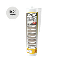 Mastic silicone pour pierres naturelles PCI Carraferm en gris perle, cartouche de 310 millilitres avec embout.