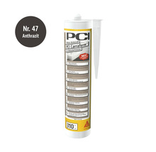 Mastic silicone PCI Carraferm pour pierres naturelles couleur anthracite, cartouche de 310 millilitres avec embout.