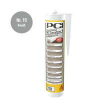 Mastic silicone PCI Carraferm pour pierres naturelles couleur basalte en cartouche de 310 millilitres avec embout applicateur.