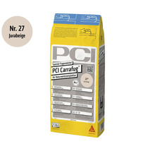 PCI Carrafug Spezial Fugenmörtel für Natursteinplatten in der Farbe Jurabeige, 5 Kilogramm Beutel