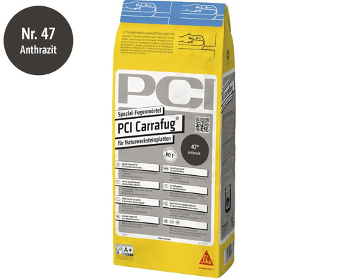 Mortier de jointoiement spécial PCI Carrafug pour dalles en pierre naturelle anthracite sac 5 kilogrammes