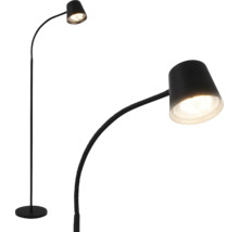 Lampadaire moderne avec tête de lampe réglable et pied rond pour un éclairage ciblé.
