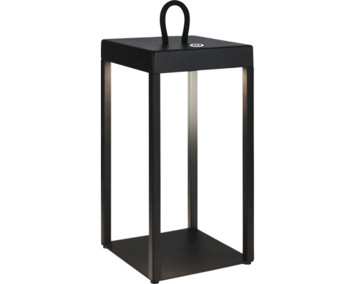 Lanterne LED moderne pour extérieur avec poignée de transport et interrupteur tactile en métal