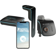 Gardena smart system Set mit Bewässerungssteuerung, Sensor und Gateway zur automatischen Gartenbewässerung per Smartphone App Steuerung.