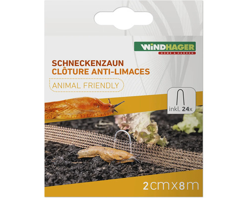 Windhager Schneckenzaun für den Garten inklusive 24 Befestigungsbügel Maße 2 Zentimeter mal 8 Meter