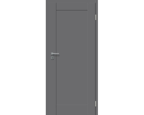 Moderne Innentür mit glatter Oberfläche, drei Kassetten und metallischem Türgriff für Wohnräume.