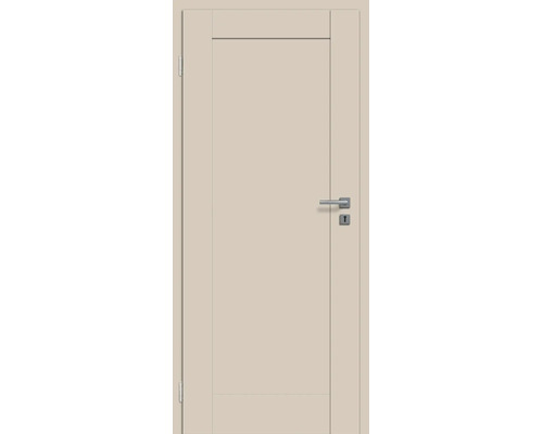 Moderne Innentür mit glatter Oberfläche und einer integrierten Türdrückergarnitur mit Schlüssellochbohrung.