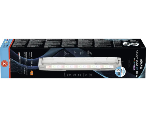 AquaEL Leddy Slim BT 18 Watt LED Aquarienbeleuchtung mit App Steuerung in der Produktverpackung
