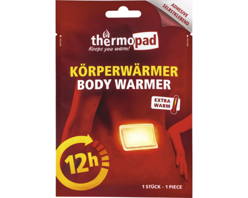 Chaufferette corporelle autocollante Thermopad pour 12 heures de chaleur, paquet de 1 pièce