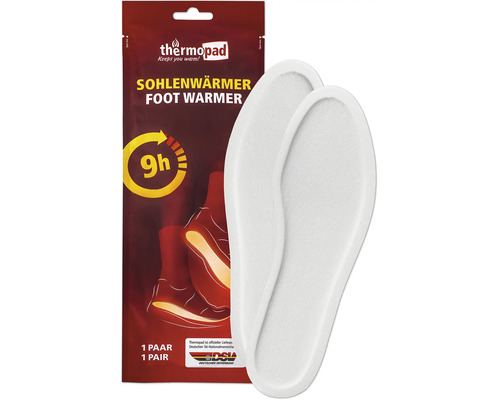 Thermopad Sohlenwärmer Einlegesohlen für neun Stunden Wärme, ein Paar in der Verpackung.