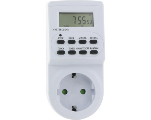 Minuteur numérique pour prise électrique avec écran LCD et huit boutons de commande de Masterclear