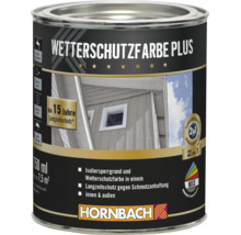 Pot de peinture de protection contre les intempéries Hornbach Plus pour intérieur et extérieur avec 15 ans de protection longue durée.