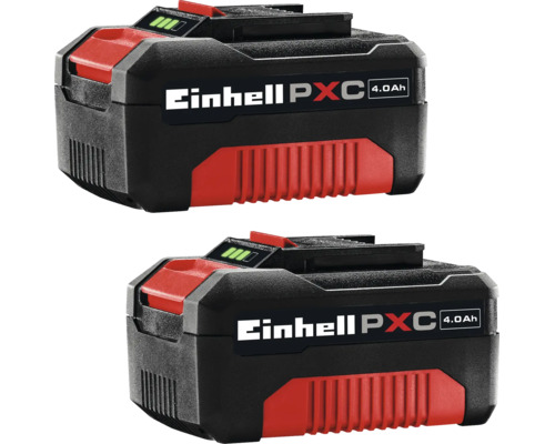 Deux batteries Einhell Power X-Change d'une capacité de 4.0 ampères-heures pour outils électriques