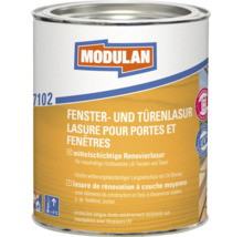 Pot de lasure pour portes et fenêtres Modulan, lasure de rénovation à couche moyenne pour éléments en bois extérieurs avec protection UV.